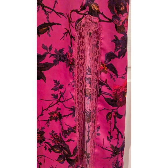 Urban Outfitters Floral Lace Trim Slip Dress Pink XS Spaghetti Strap Mini - Picture 3 of 8